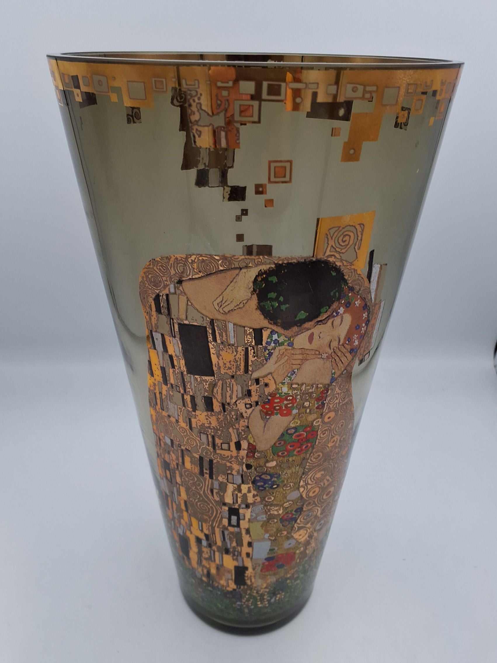 Glasvase med Gustav Klimt motiv, Kysset